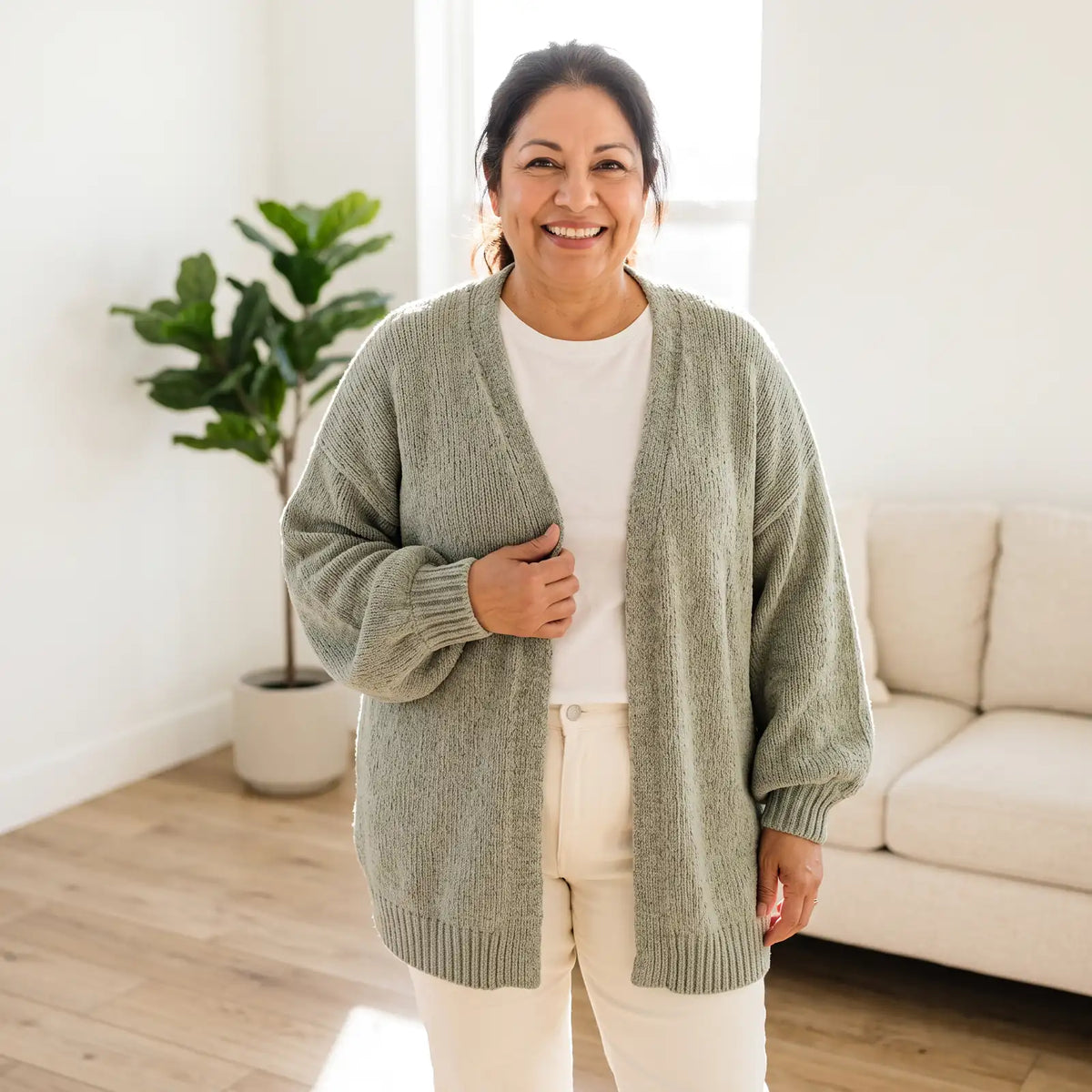 Cloud Knit Sage lifestyle