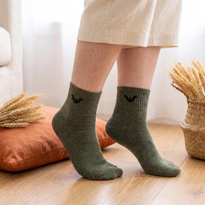 Halloween Crew Socks Army Green worn