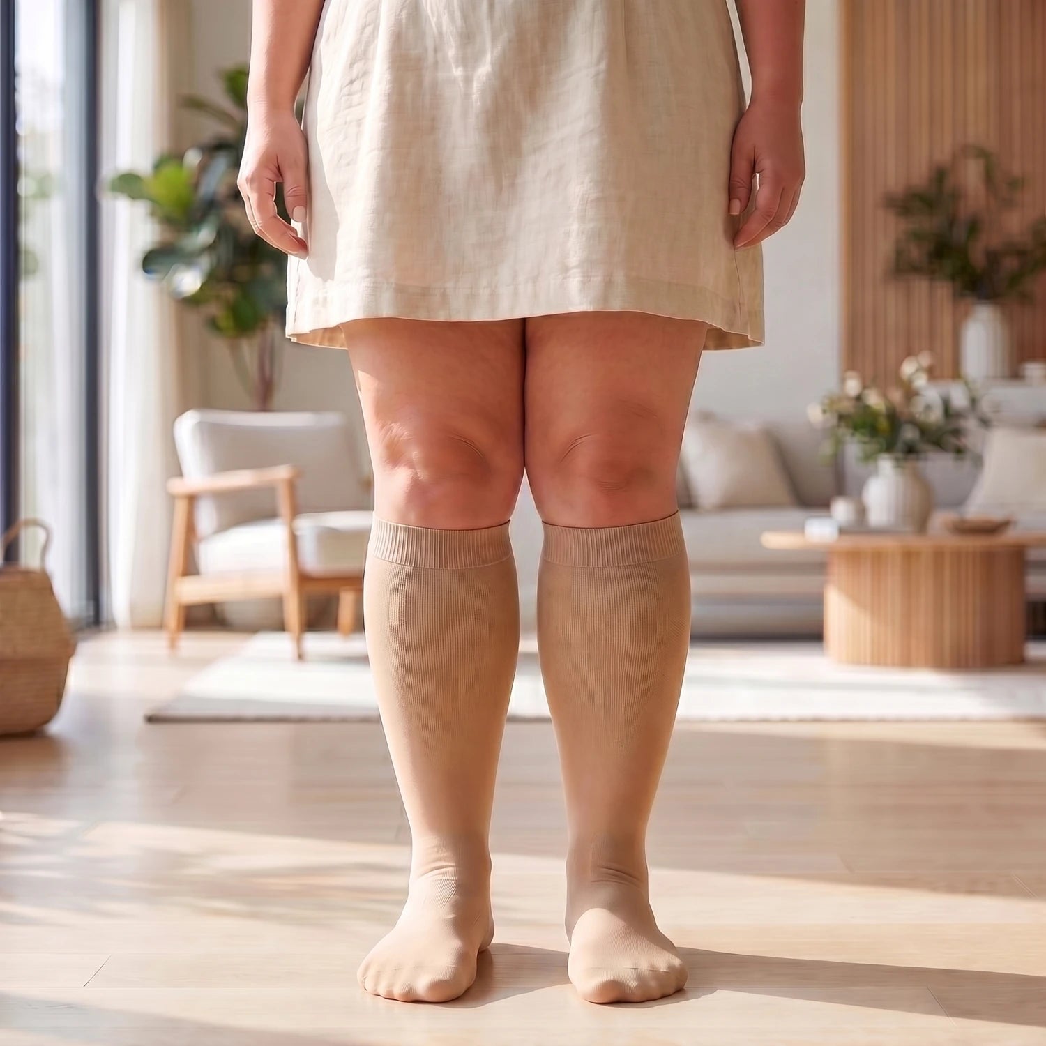 Comfy Calf Socks - Beige - lifestyle