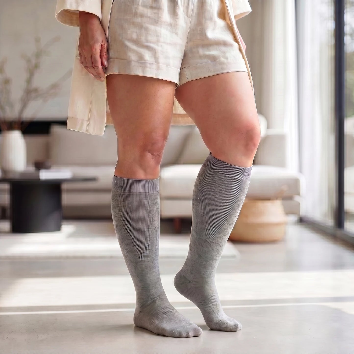 Comfy Calf Socks - Gray - lifestyle