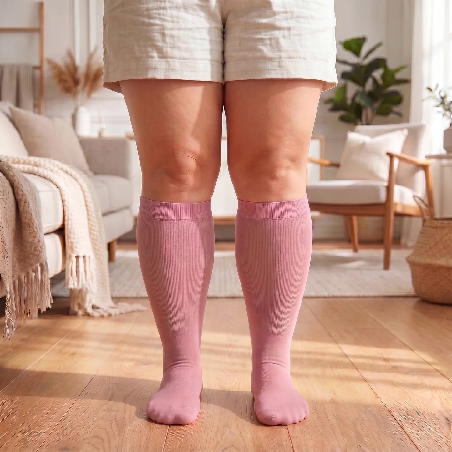 Comfy Calf Socks - Pink - lifestyle