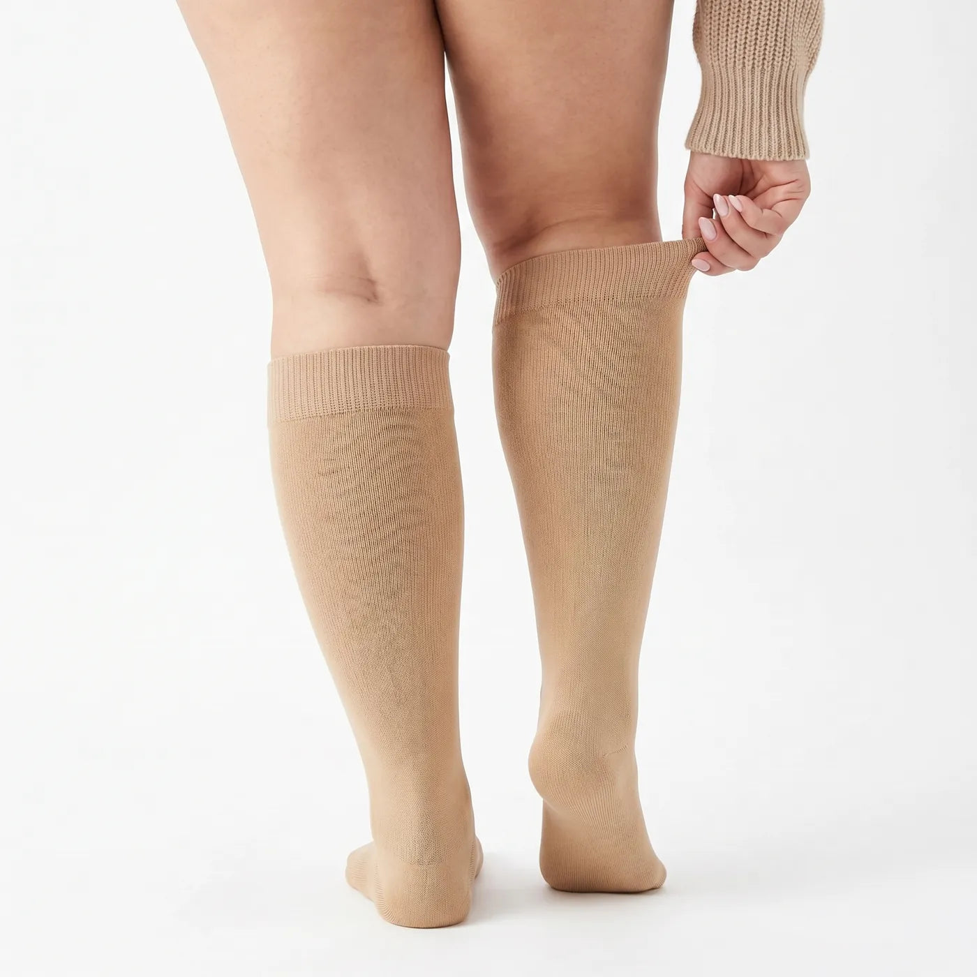 Nimbao Wide Compression Socks - Beige