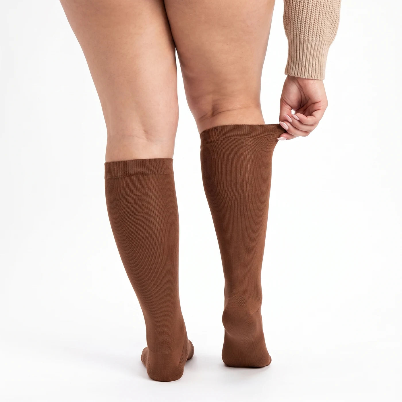 Nimbao Wide Compression Socks - Chestnut