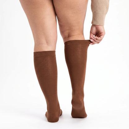 Nimbao Wide Compression Socks - Chestnut