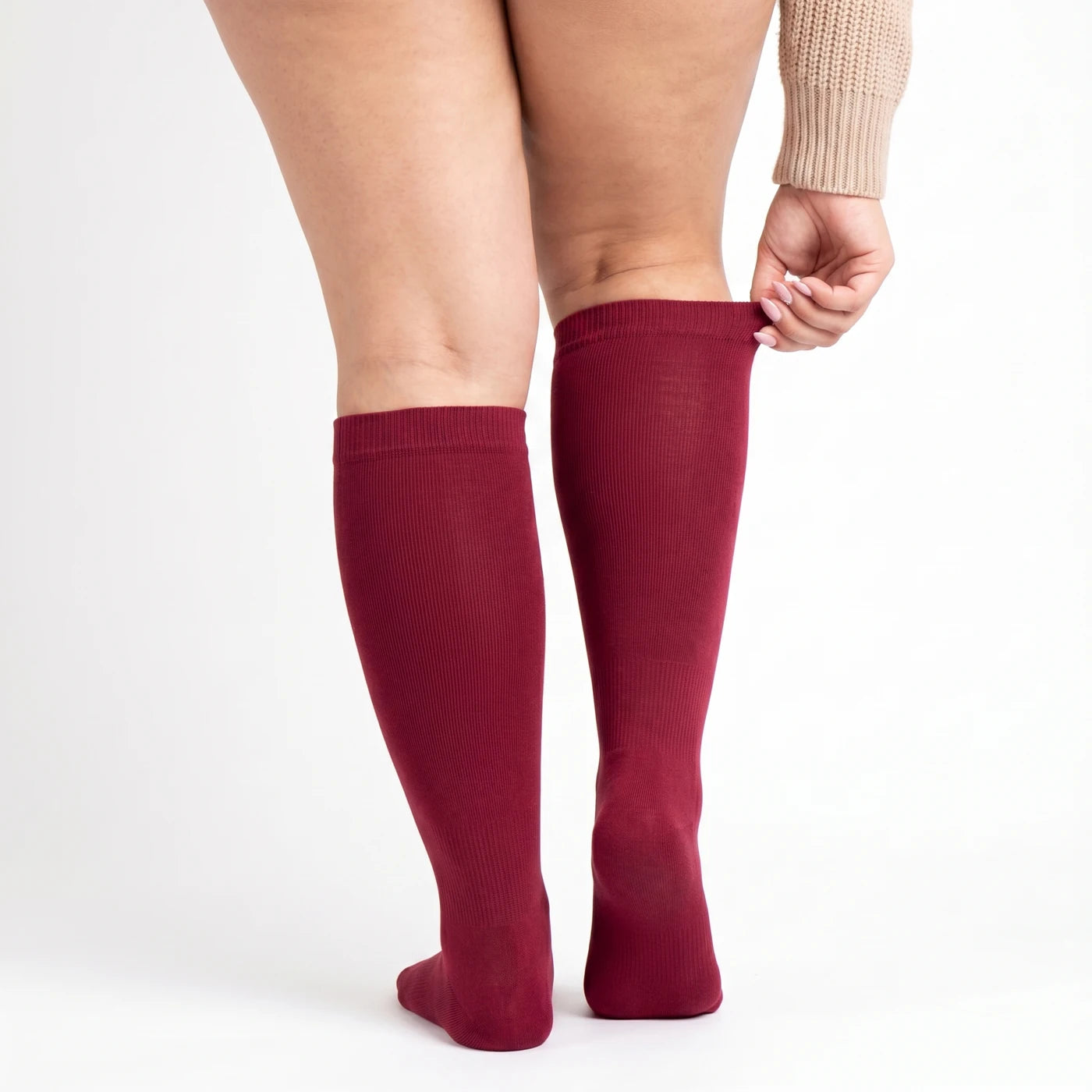 Nimbao Wide Compression Socks - Cranberry