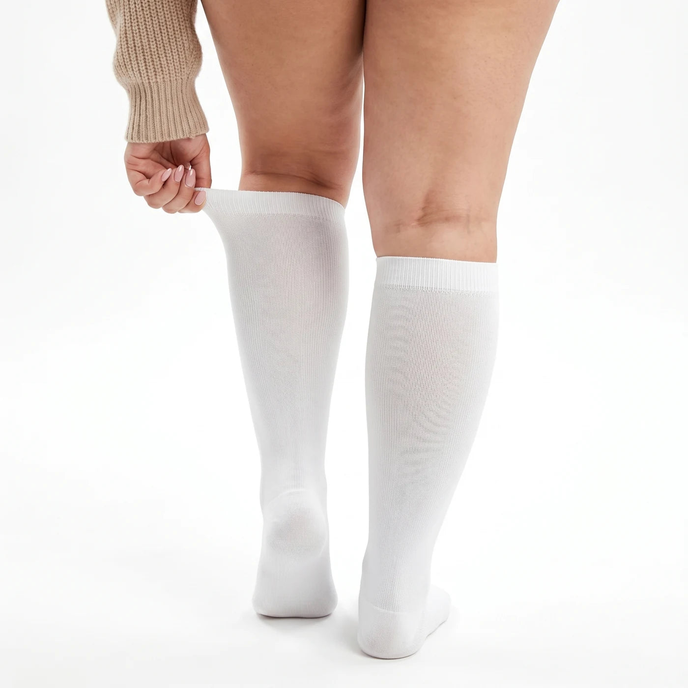 Nimbao Wide Compression Socks - White