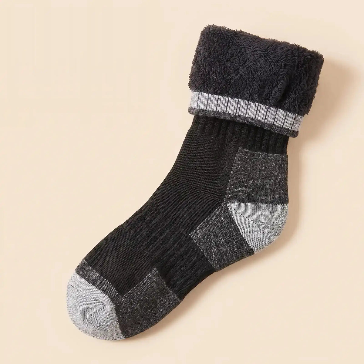 Plush terry lining inside the thermal sock